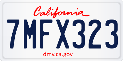 CA license plate 7MFX323