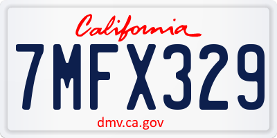 CA license plate 7MFX329