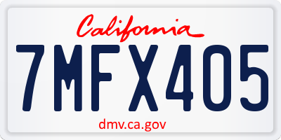 CA license plate 7MFX405