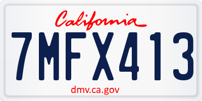 CA license plate 7MFX413