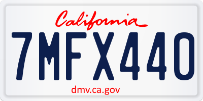 CA license plate 7MFX440