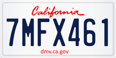 CA license plate 7MFX461