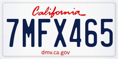 CA license plate 7MFX465