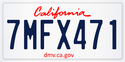 CA license plate 7MFX471