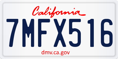 CA license plate 7MFX516