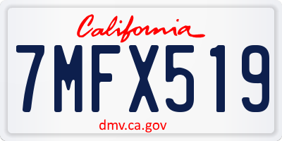 CA license plate 7MFX519