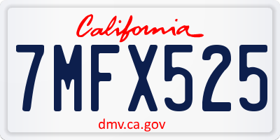 CA license plate 7MFX525