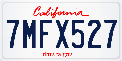 CA license plate 7MFX527
