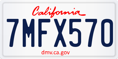 CA license plate 7MFX570