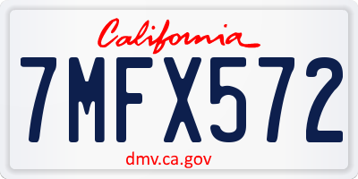 CA license plate 7MFX572