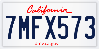 CA license plate 7MFX573