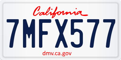 CA license plate 7MFX577