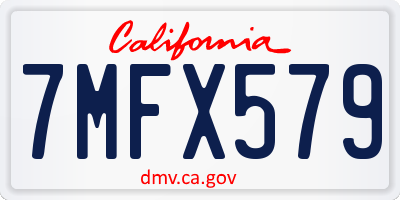 CA license plate 7MFX579