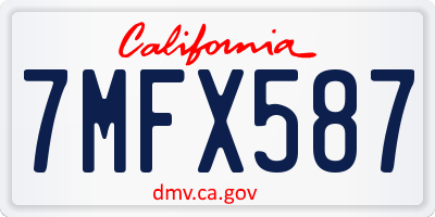 CA license plate 7MFX587