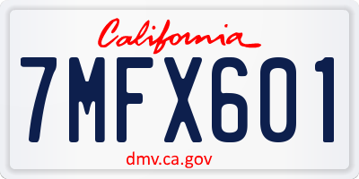 CA license plate 7MFX601