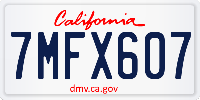 CA license plate 7MFX607