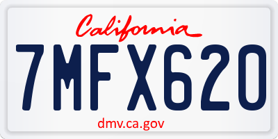 CA license plate 7MFX620