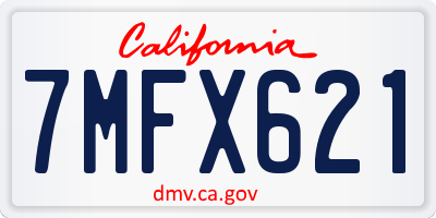 CA license plate 7MFX621