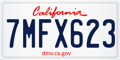 CA license plate 7MFX623