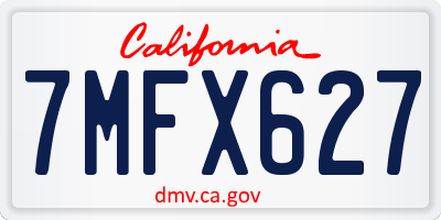 CA license plate 7MFX627