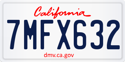 CA license plate 7MFX632