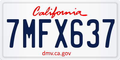 CA license plate 7MFX637