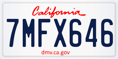CA license plate 7MFX646