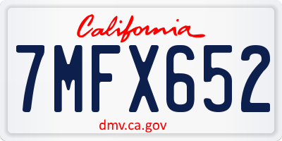 CA license plate 7MFX652