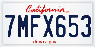 CA license plate 7MFX653