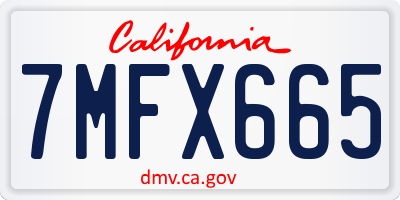 CA license plate 7MFX665