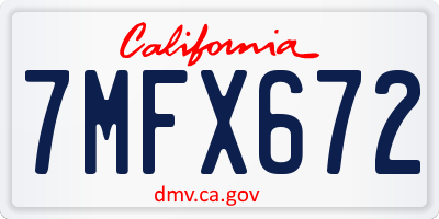 CA license plate 7MFX672