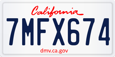 CA license plate 7MFX674