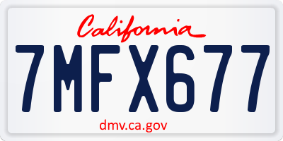 CA license plate 7MFX677