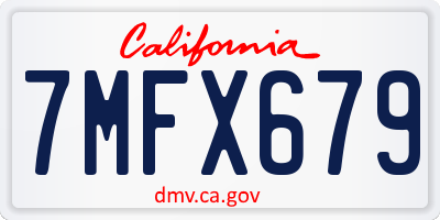 CA license plate 7MFX679