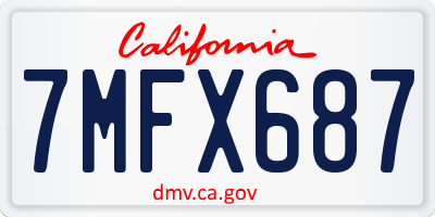 CA license plate 7MFX687