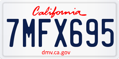 CA license plate 7MFX695