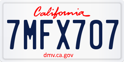 CA license plate 7MFX707