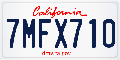 CA license plate 7MFX710