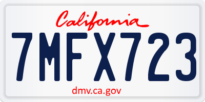 CA license plate 7MFX723