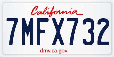 CA license plate 7MFX732