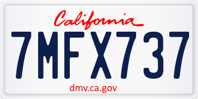 CA license plate 7MFX737