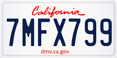 CA license plate 7MFX799