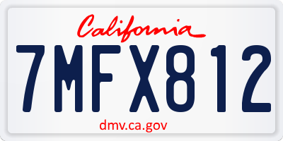 CA license plate 7MFX812