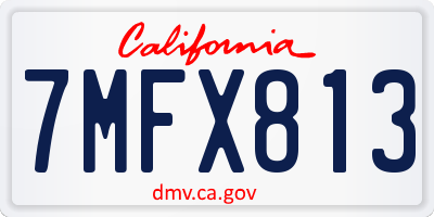 CA license plate 7MFX813