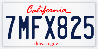 CA license plate 7MFX825