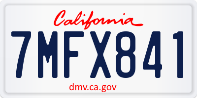 CA license plate 7MFX841