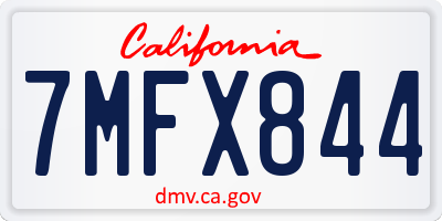 CA license plate 7MFX844