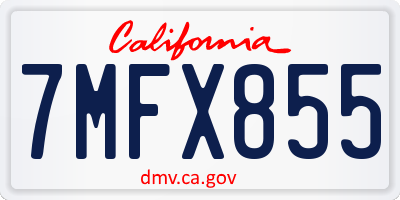 CA license plate 7MFX855