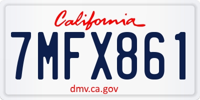 CA license plate 7MFX861