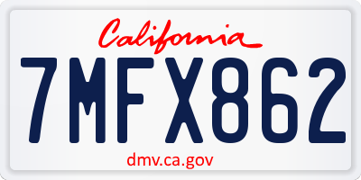 CA license plate 7MFX862